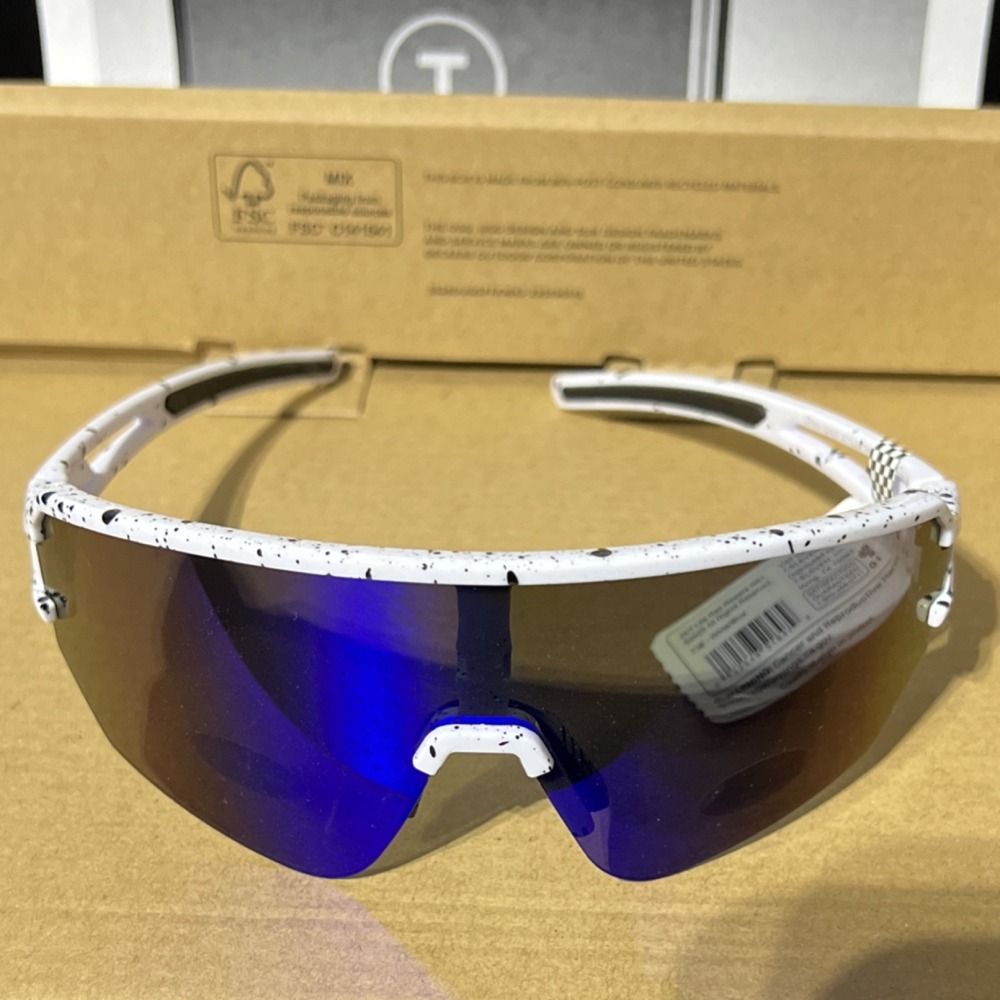 1-24/7 Life  Bad Rippers Cycling Sunglasses Blue Mirrored Shield White UV400